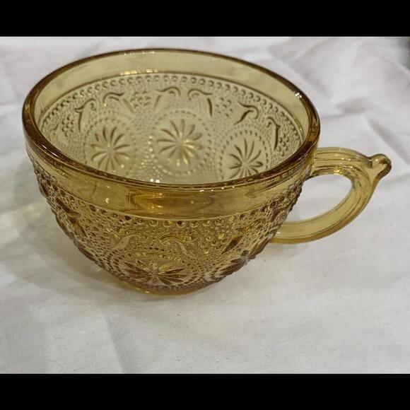 Other - Brockway Glass Co Merican Concord Amber Coffee Cup MCM starburst​​